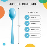 Heavy Duty Light Blue Plastic Spoons | Case of 1200